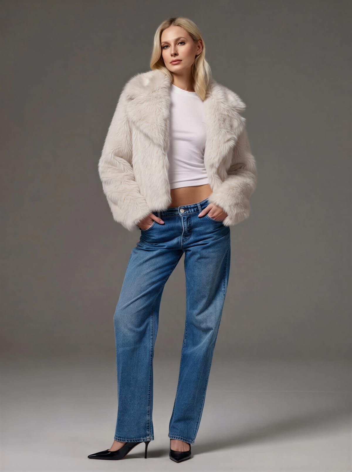 Plush Coat Fluffy Jacket AI Try-On